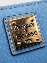 Dooney & Bourke Medium Zip Around Wallet In Sky Blue Saffiano Leather Fw0725pzdu