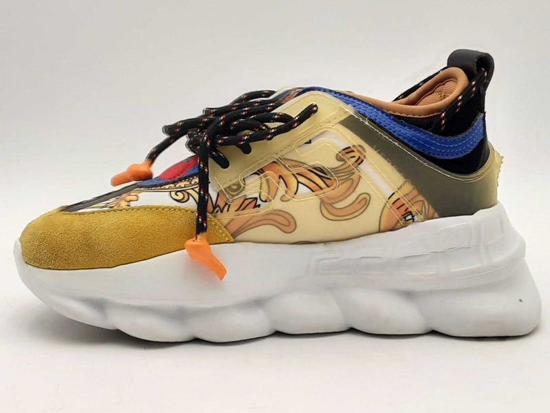 Versace Chain Reaction Gold Barocco Multi-color Shoes Size 38 Aa1125lzxsa