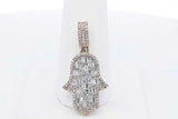 2.08cttw Diamond Hamsa Pendant In 10k Yellow Gold 3.2 Grams Eb0226woxdu