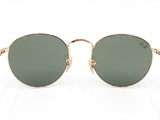 Ray-ban Round Metal Sunglasses In Arista Gold-tone With Green Lenses Fw1026czdu