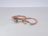 Two Hearts 0.38 Cttw Diamond & 10k Gold Bridal Set 3.6 Grams Size 7 Fw0326lsrdu