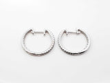 Diamond & 10k White Gold Inside Out Hoop Earrings 2.9 Grams Fw0526lwrdu