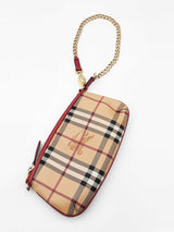 Burberry Clara Pochette Wristlet In Haymarket Check Coated Canvas Fw0126lordu