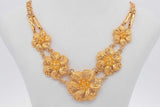 18k Yellow Gold Filigree Flower Necklace 13.1 Grams 16 Inch Eb0226lxxzsa