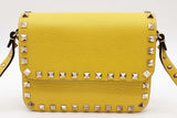 Valentino Garavani Yellow Lime Green Leather Rockstud Crossbody Bag Eb0826lrxde
