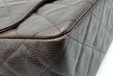 Chanel Quilted Caviar Chocolate Brown Leather Flap Shoulder Bag Eb1225rxrxde