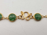 Green Jade 18k Yellow Gold 7.73g Beaded Chain 28 In Do0526pxzde