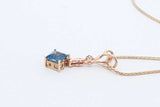 Blue Topaz Necklace In 14k Yellow Gold 2.8 Grams 16 Inch Eb1124crdu