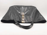 Versace Large Greca Croc Embosed Black Handbag Aa0925rzxsa