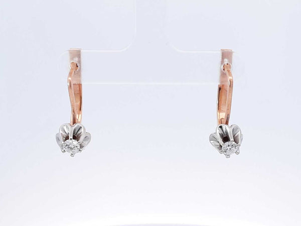 0.40 Cttw Diamond & 14k Rose Gold Leverback Earrings 5.6 Grams Fw0925prxdu