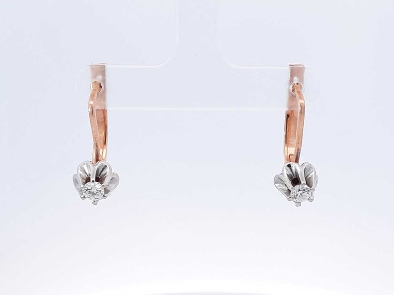 0.40 Cttw Diamond & 14k Rose Gold Leverback Earrings 5.6 Grams Fw0925prxdu