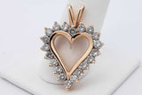 10k Yellow Gold Diamond Heart Shape Pendant 6.7 Grams Eb0526worsa
