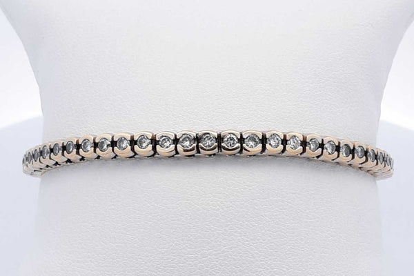 2.88ctw Diamond Tennis Bracelet 14k Yellow Gold 17.5 Grams 7.5 Inch Eb0125erxsa