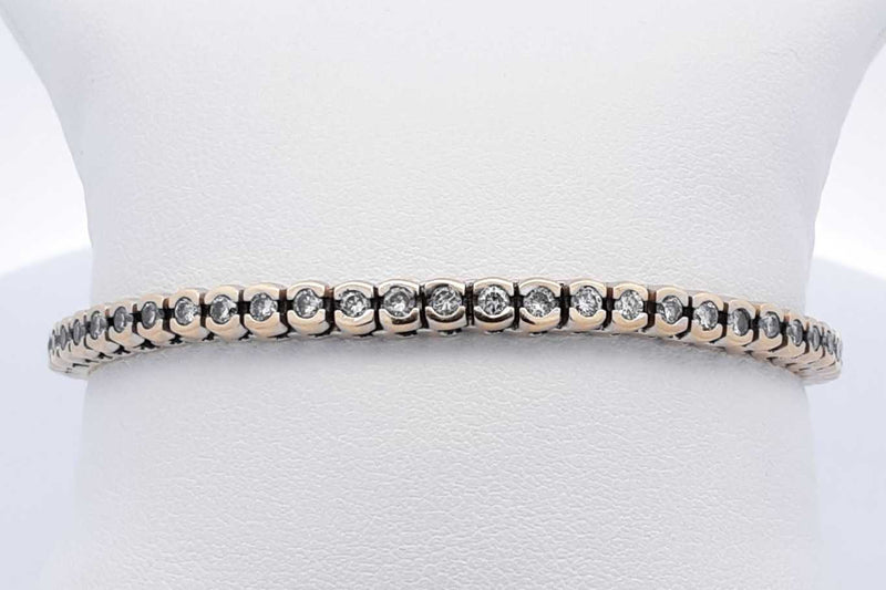 2.88ctw Diamond Tennis Bracelet 14k Yellow Gold 17.5 Grams 7.5 Inch Eb0125erxsa