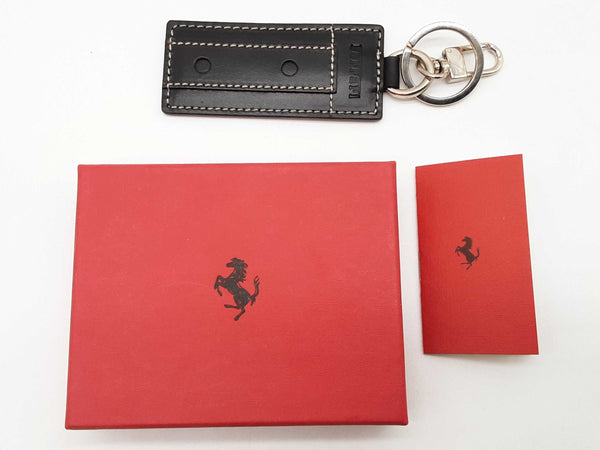 Ferrari Black Leather Keychain Do0825rxde