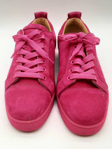 Christian Louboutin Pink Suede Junior Orlato Flat Veau Sneakers Eb0424lxzde