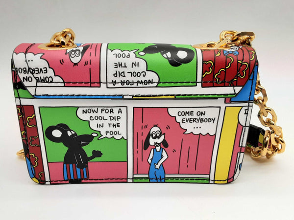 Moschino Comic Strip Print Leather Shoulder Bag Do0824lxzde