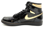 Nike Air Jordan 1 High Black & Gold Patent Leather Sneakers Size 10.5 Eb1224wpdu