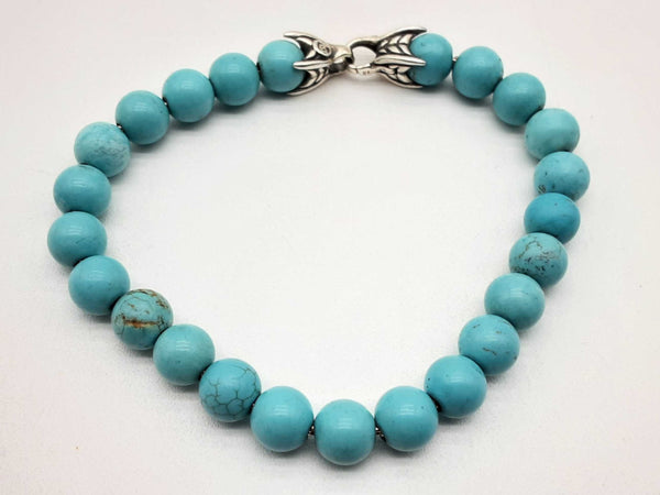 David Yurman 0.925 Silver 24.9g Turquoise Bead Bracelet 7.5 In Do1024loxde