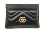 Gucci Gg Marmont Chevron Quilted Black Leather Card Case Wallet Eb0826lxzdu