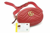 Gucci Gg Marmont Quilted Chevron Red Leather Belt Bag Size 85/34 Eb0926wxzsa