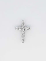 1.65 Cttw Diamond & 14k White Gold 14k Cross Pendant 3.5 Grams Fw00625rzxdu