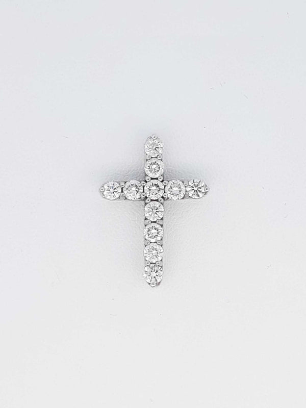 1.65 Cttw Diamond & 14k White Gold 14k Cross Pendant 3.5 Grams Fw00625rzxdu