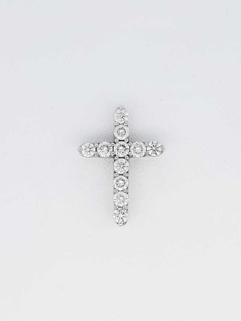 1.65 Cttw Diamond & 14k White Gold 14k Cross Pendant 3.5 Grams Fw00625rzxdu