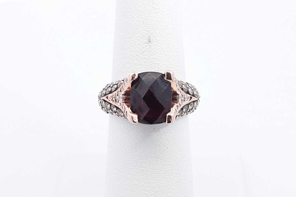 Le Vian Garnet & Diamond Ring In 14k Rose Gold 8 Grams Size 6.5 Eb0924rxzsa