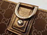 Gucci Timeless Gg Supreme Bronze & Gold Canvas Continental Wallet Fw0725crdu