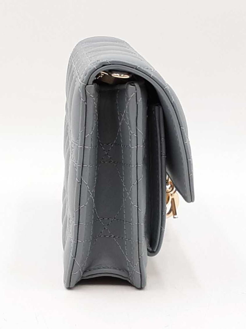 Christian Dior My Daily Dior Pouch In Cloud Blue Cannage Lambskin Fw00725lzxzdu