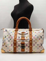 Louis Vuitton X Takashi Murakami Keepall 45 In White Multicolor Monogram Coated Canvas Fw0726lcrxdu