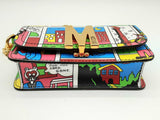 Moschino Comic Strip Print Leather Shoulder Bag Do0824lxzde