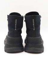 Alexander Mcqueen Tread Slick Black Canvas Lace Up Boots Size Us 7.5 Fw0126llxdu