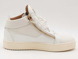 Giuseppe Zanotti Kriss Gold Zip Midtop Sneakers White Size 13 Aa0826lpzsa