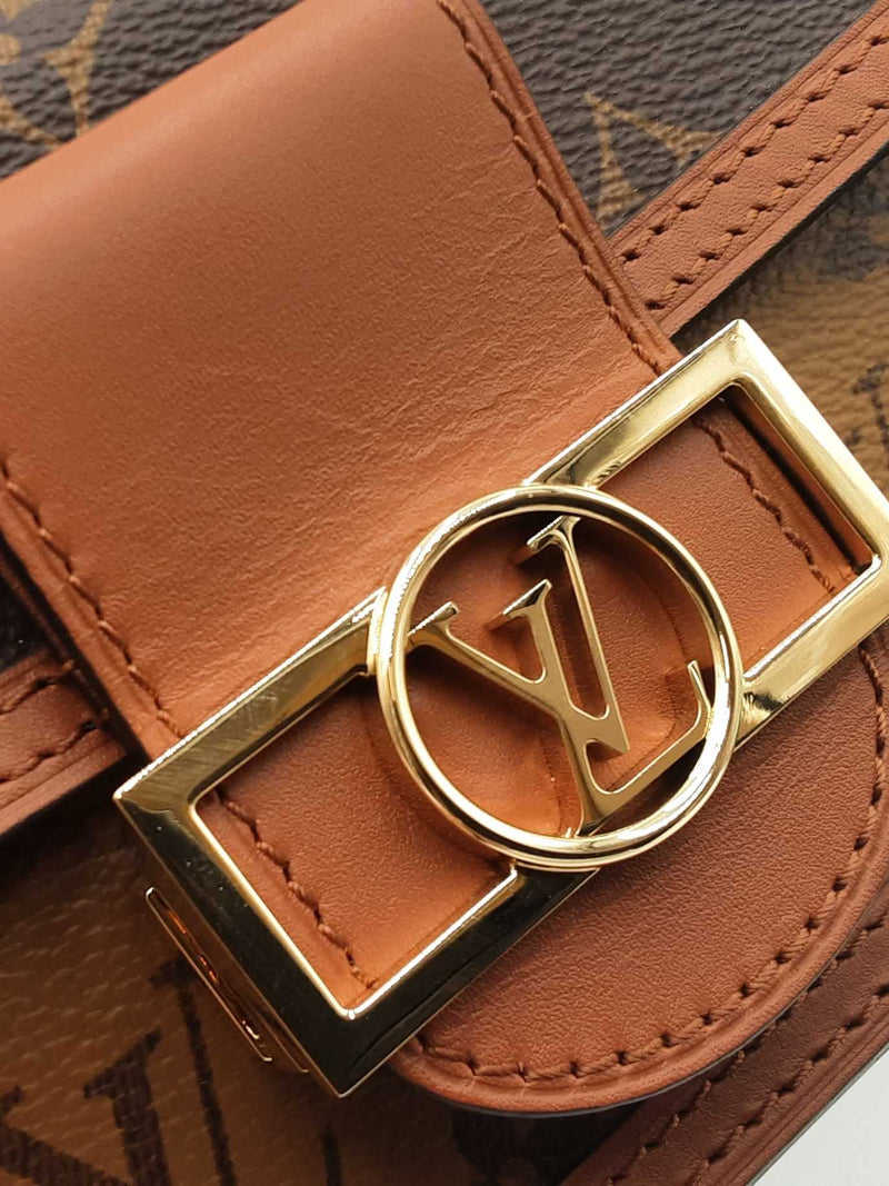 Louis Vuitton Dauphine Chain Wallet In Monogram & Reverse Monogram Coated Canvas Fw0625ezxdu