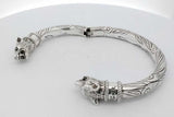 Gucci Anger Forrest Wolf Head Hinged Cuff Sterling Bracelet 73.3g Eb0526orxsa