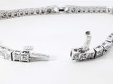 1.60 Cttw Diamond & 18k White Gold Geometric Link Tennis Bracelet 12.3 Grams 7 Inch Fw0726czxdu