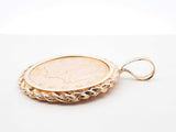 1887 Liberty Head $20 Coin 22k Pendant In 10k Yellow Gold Rope Bezel Setting 45.3 Grams Fw0526lrzxdu