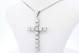 1.2cttw Diamond Cross Pendant Necklace 14k White Gold 10g 19 Inch Eb0426orxzde