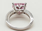 Chopard Happy Diamond Heart Pink Stone 18k White Gold 7.1g Ring 6.5 Do1125lexzde