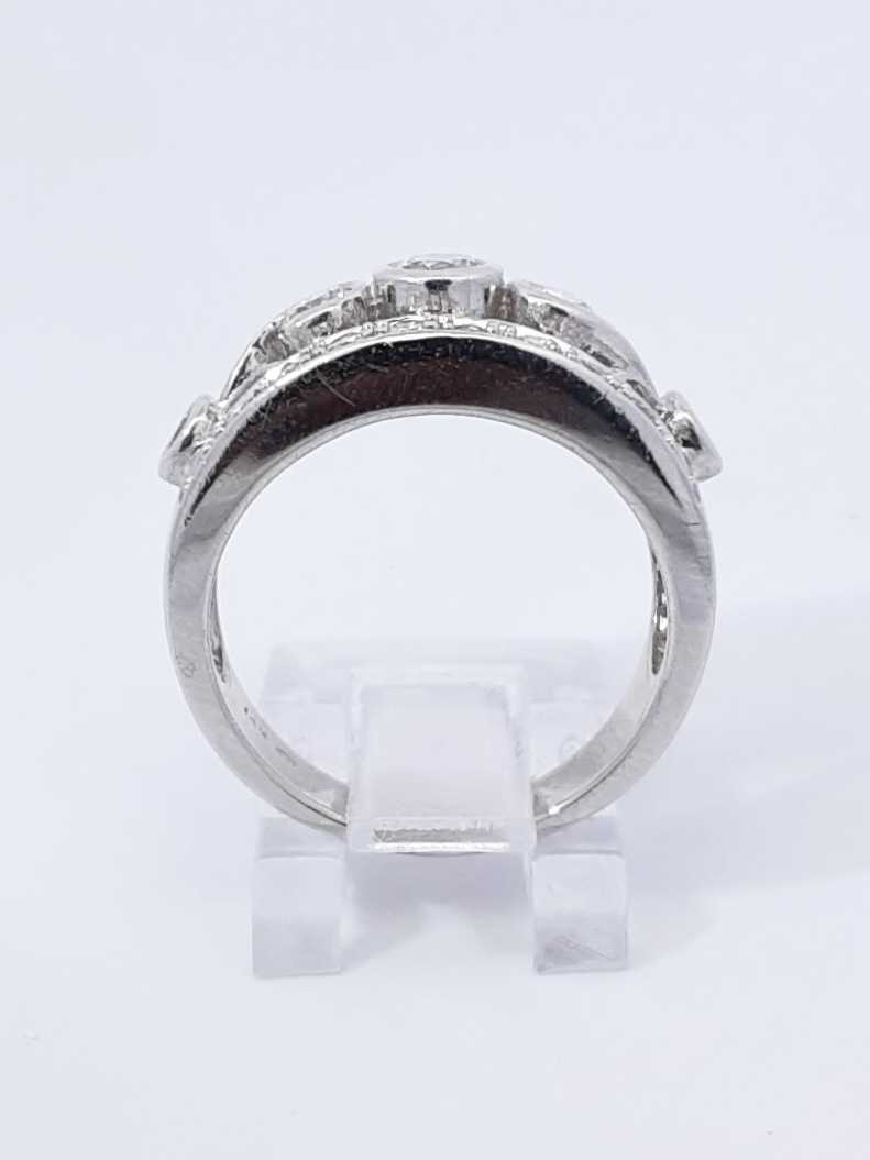 1.04 Cttw Diamond & 14k White Gold Etruscan-style Ring 7.5 Gram Sz 7 Fw0925wrzdu
