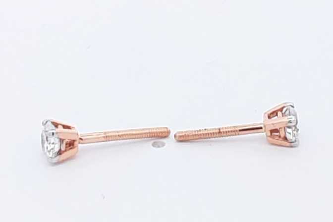 0.5ctw Lab Grown Diamond Stud Screwback Earrings In 18k Rose Gold 2g Eb0425crsa