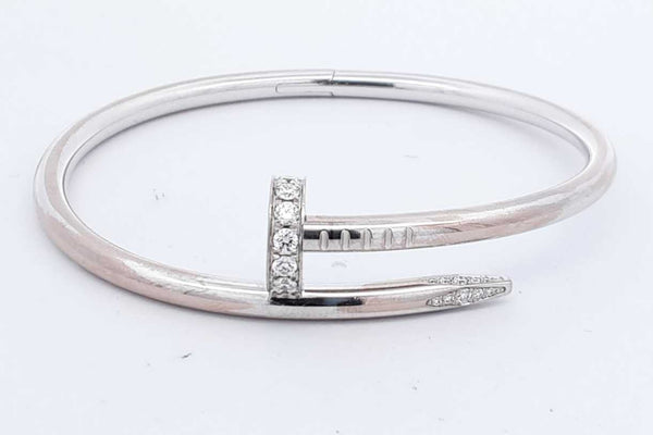 Cartier 18k White Gold Juste Un Clou Bracelet Size 16 32.1 Grams Eb0824rrxzdu