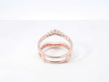 0.24 Cttw Diamond & 14k Rose Gold Chevron Ring Enhancer 4.2g Size 7 Fw0926wlrdu