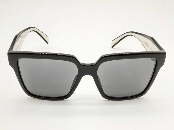 Prada Spr24z Logo Black White Frames Square Grey Lens Sunglasses Do0424lrxde