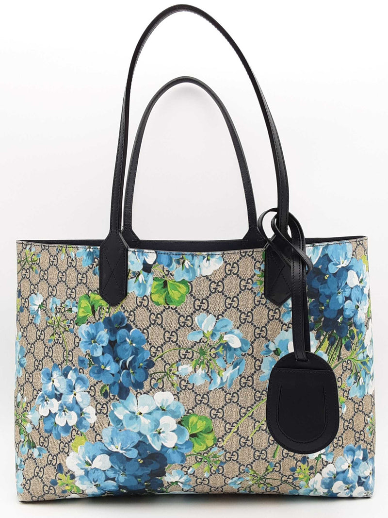 Gucci Gg Supreme Monogram Canvas Blooms Reversible Tote Bag Eb1024pxzsa