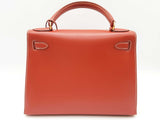 Hermes Kelly 28 Brique Red Box Calf Gold Hardware Handbag Do1225lorxzde