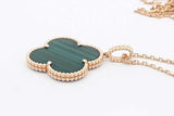 Van Cleef & Arpels Malachite Alhambra 18k Yellow Gold Necklace 17g Eb1125rxxzsa