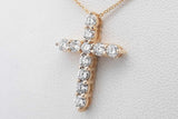 0.77cttw Lab Grown Diamond Cross Pendant Necklace 14k Yellow Gold 3g Eb0326rrxsa